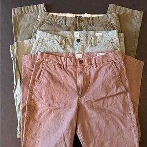 Chino Pants in Mauve, Green and Brown- length 32